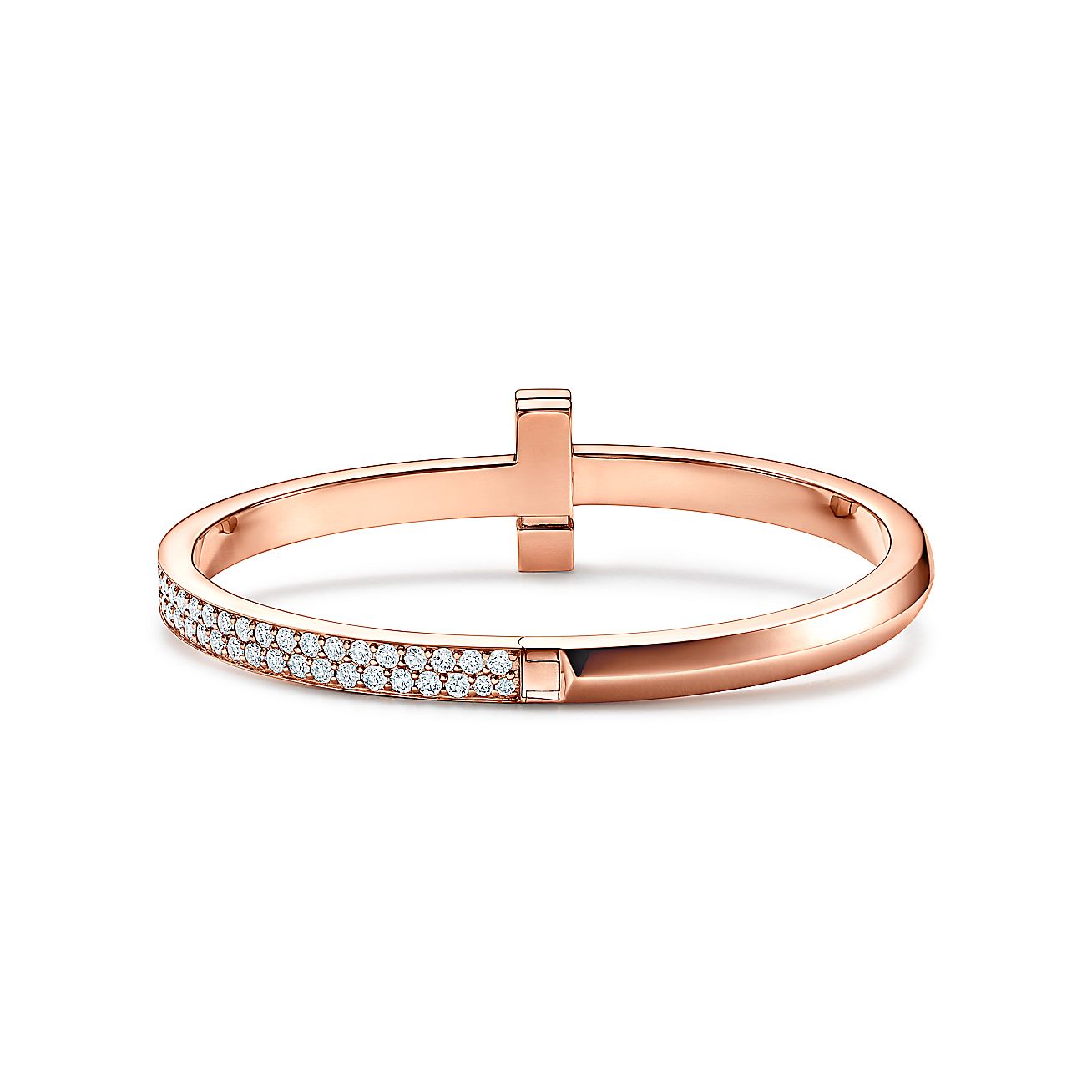 Diamor 18K T1 Wide Diamond Hinged Bracelet