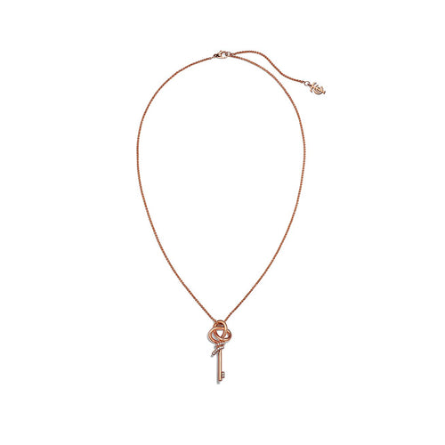 Diamor 18K T Keys Woven Diamonds Medium Necklace
