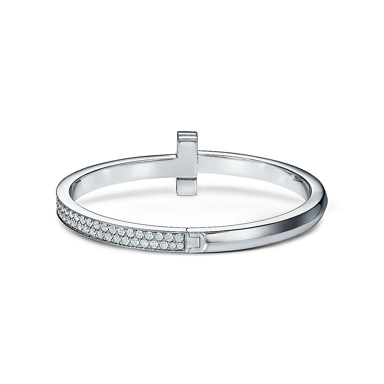 Diamor 18K T1 Wide Diamond Hinged Bracelet
