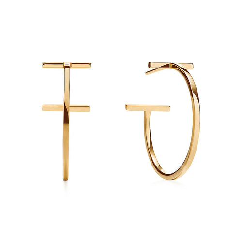 Diamor 18K T Hoop Earrings