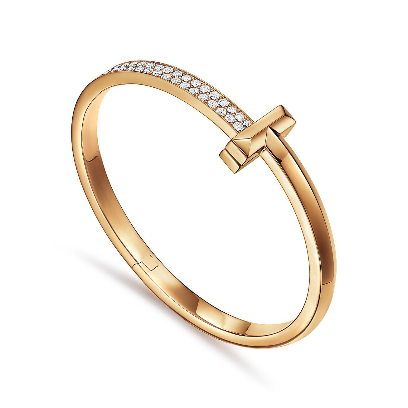 Diamor 18K T1 Wide Diamond Hinged Bracelet