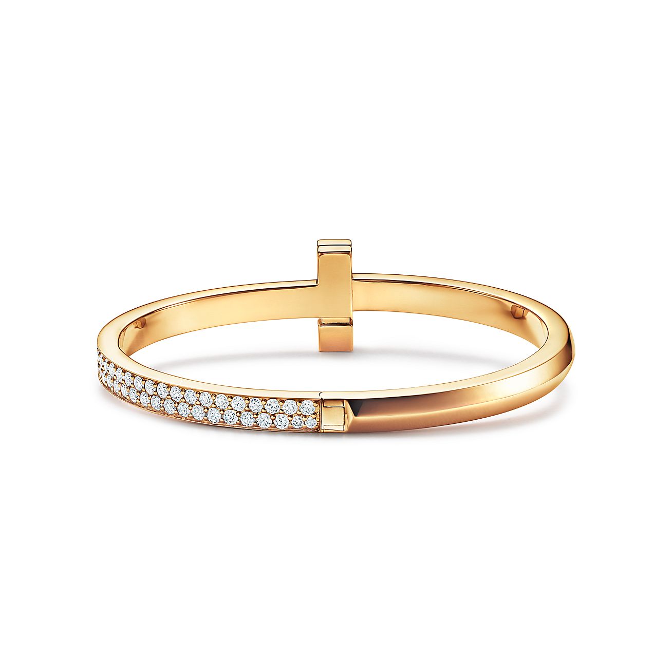 Diamor 18K T1 Wide Diamond Hinged Bracelet