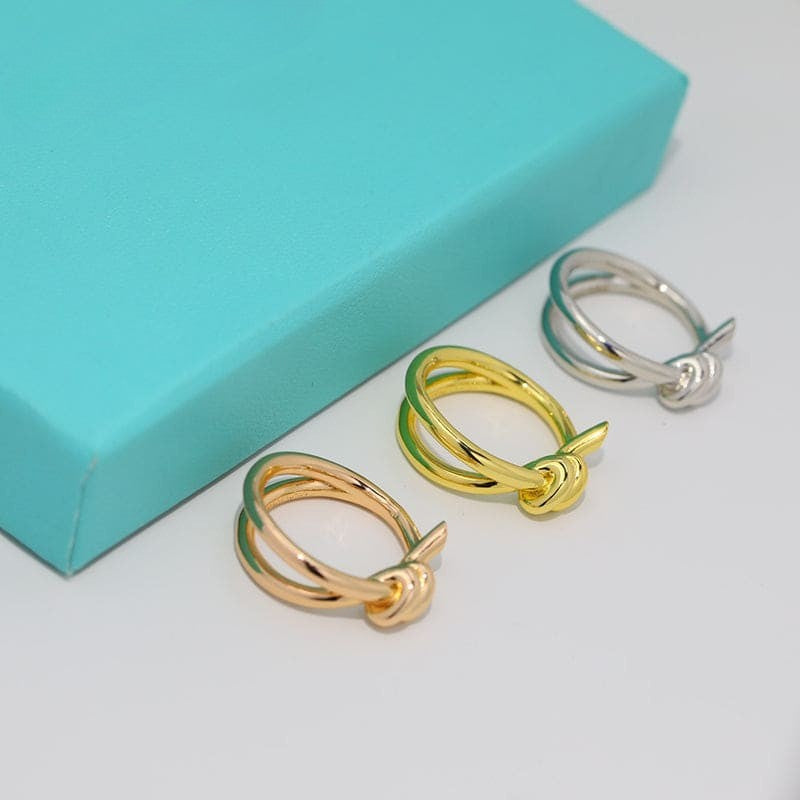 Diamor 18K Knot Double Row Ring