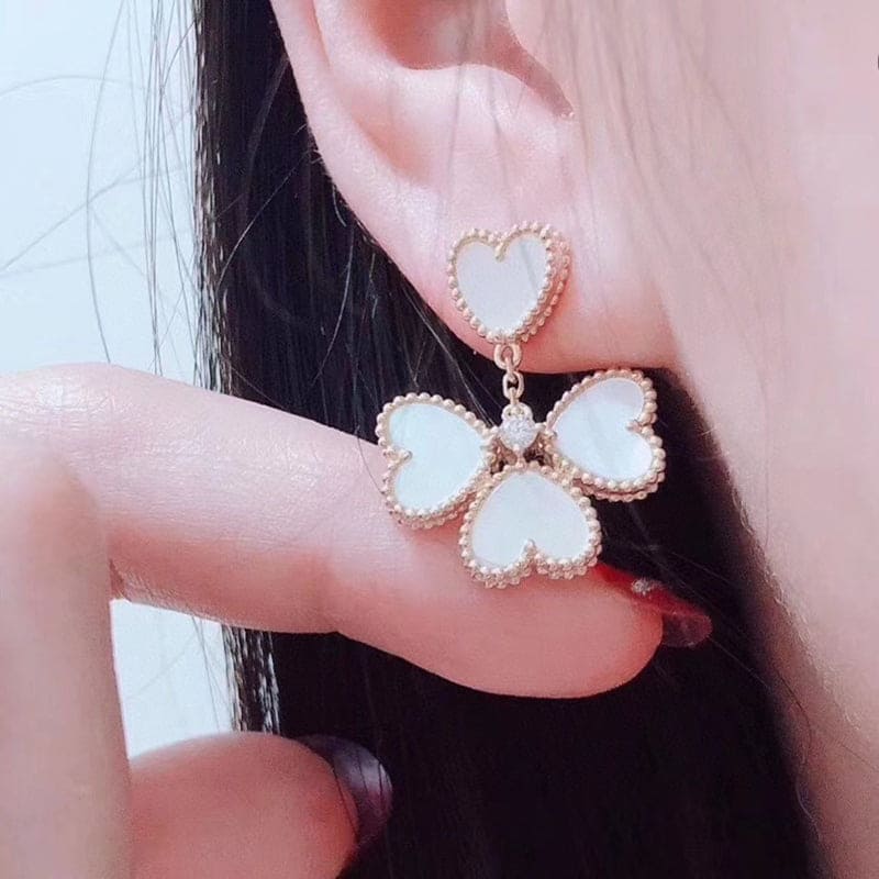 Diamor 18K Sweet Alhambra Effeuillage Earrings