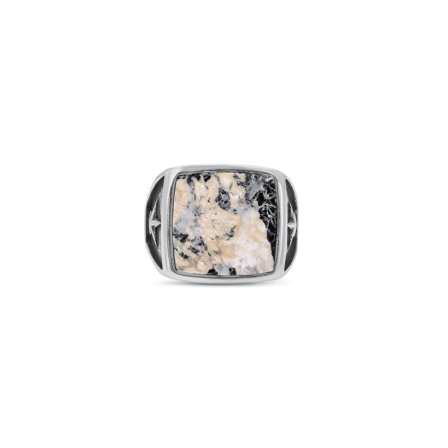 18K Sonoran White Buffalo Square Ring