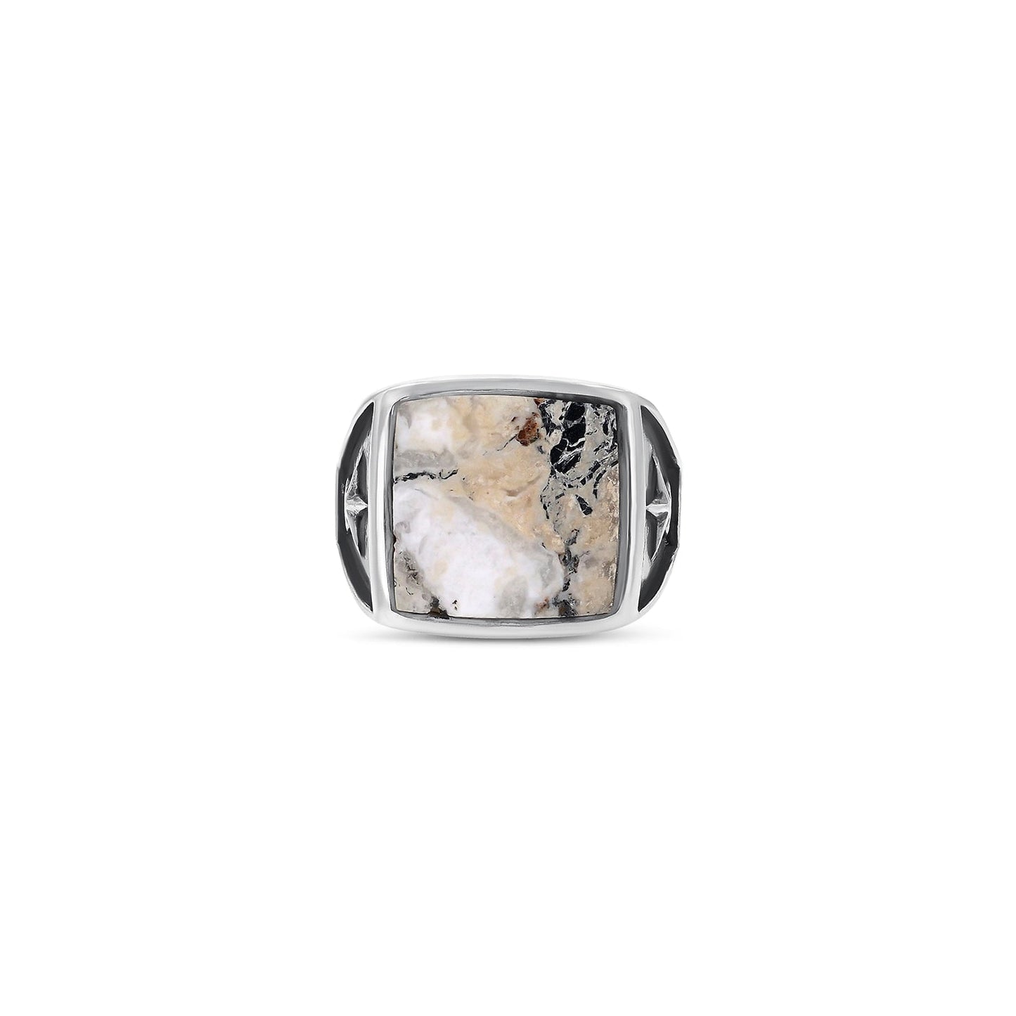 18K Sonoran White Buffalo Square Ring