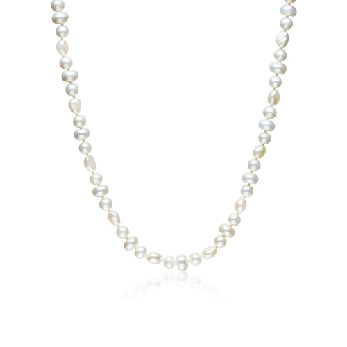 18K White Pearl Knotted Necklace