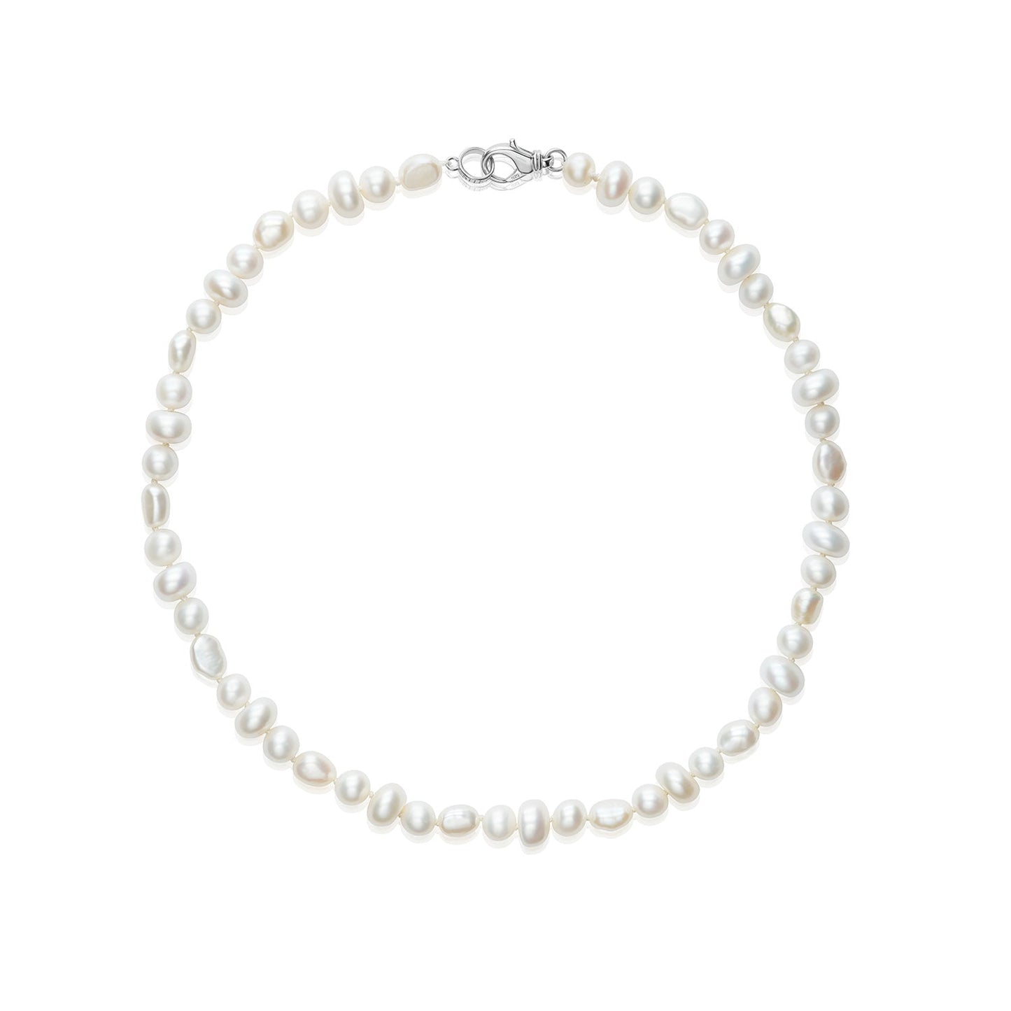 18K White Pearl Knotted Necklace