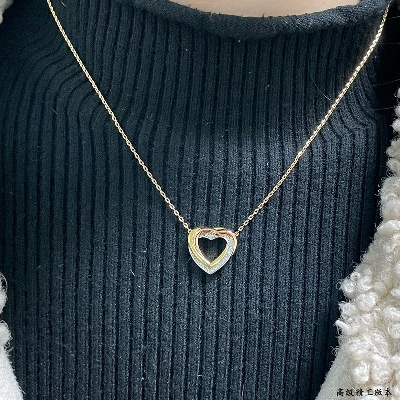 Diamor 18K Trinity Heart Diamond Necklace
