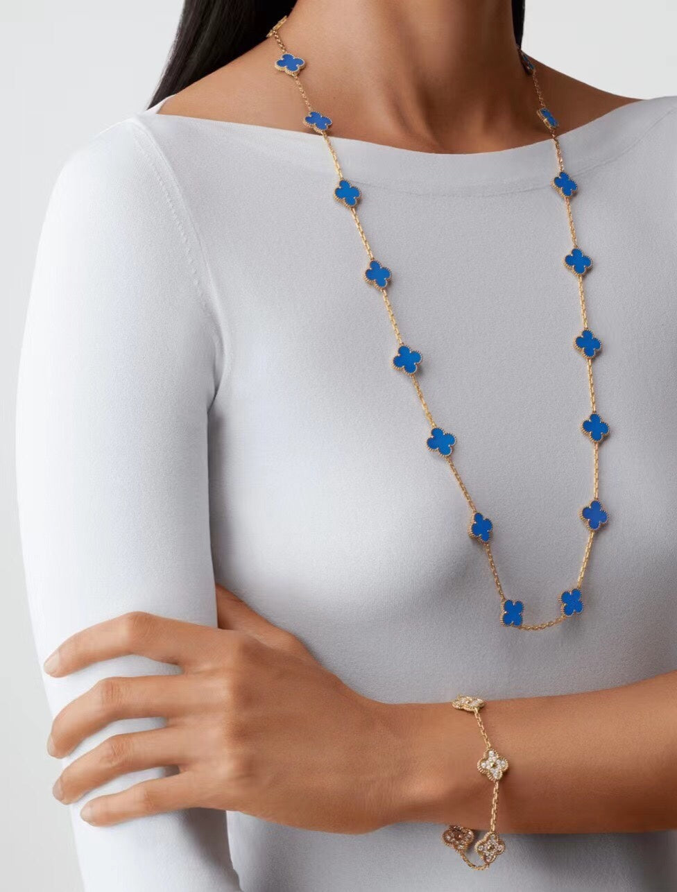 Diamor 18K Vintage Alhambra 20 Motifs Long Necklace
