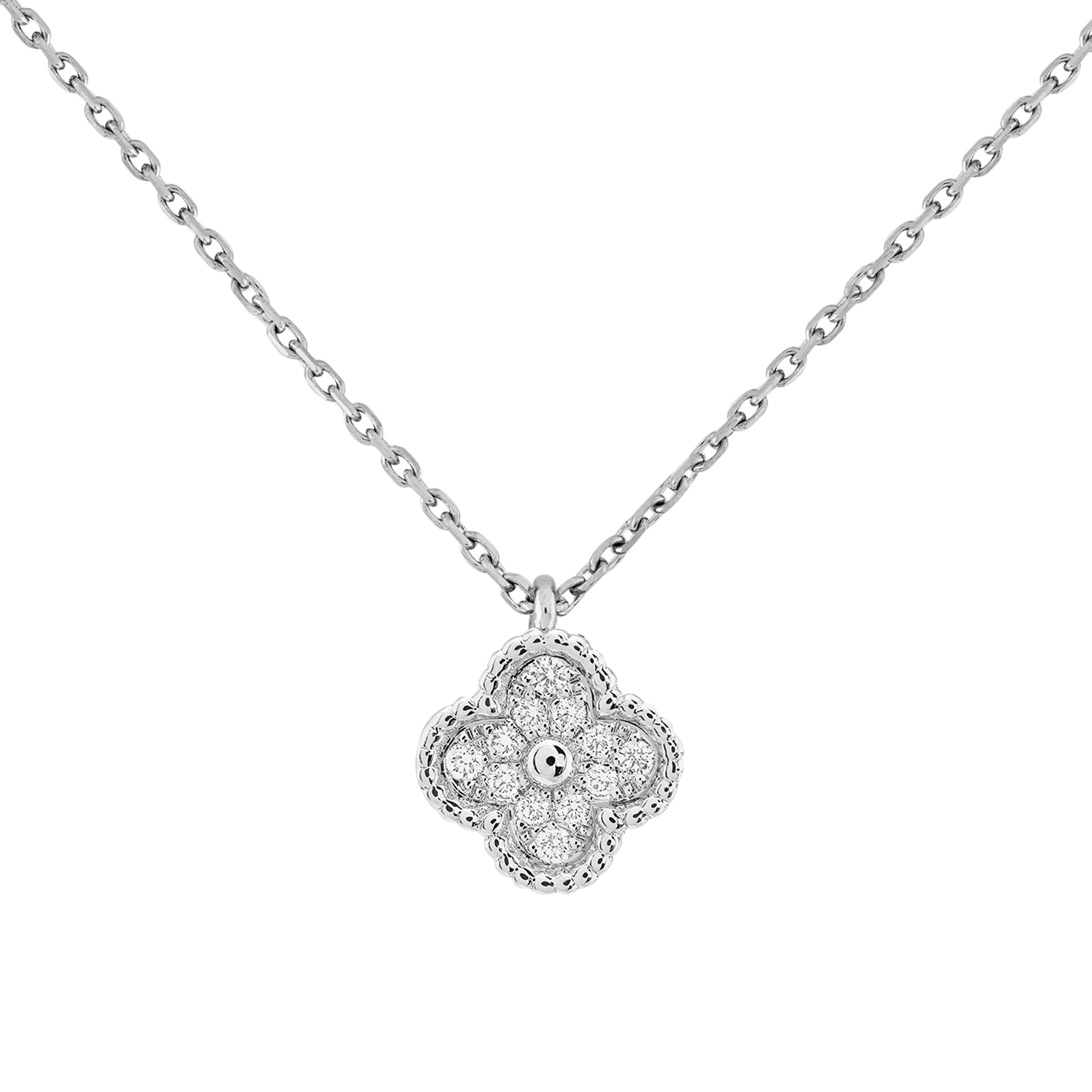 18K Sweet Alhambra Diamond Necklace