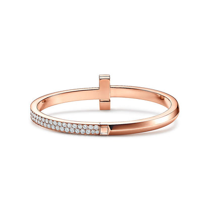 Diamor 18K T1 Wide Diamond Hinged Bracelet