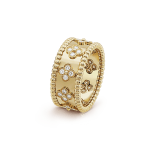 18K Perlée Clovers Ring