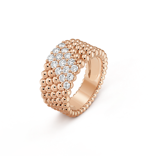 18K Perlée Diamonds Five Rows Ring