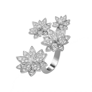 18K Lotus Four Flowers Ring