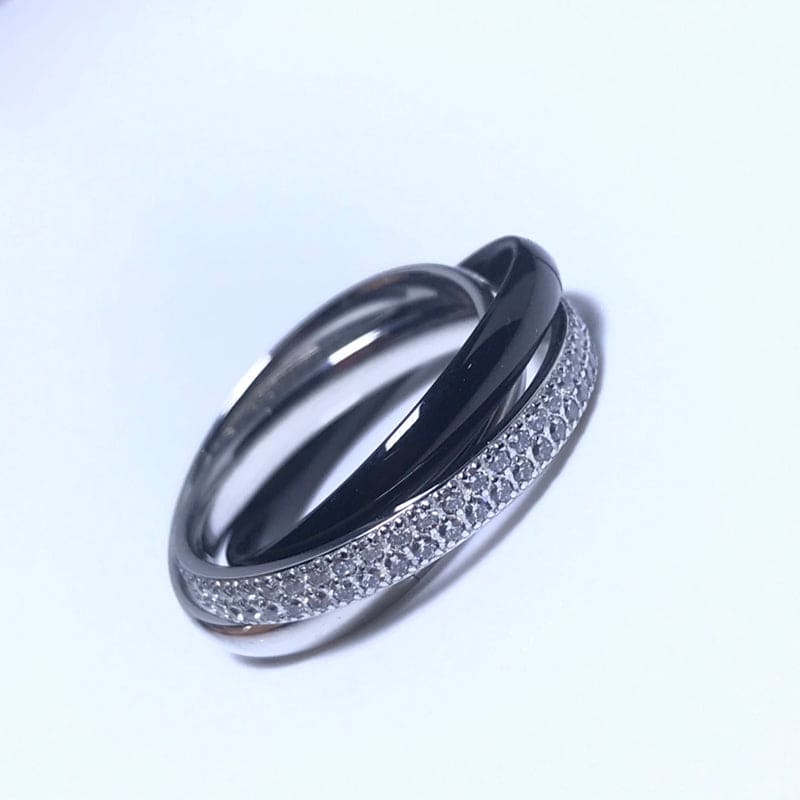 18K White Gold Ceramic Ring