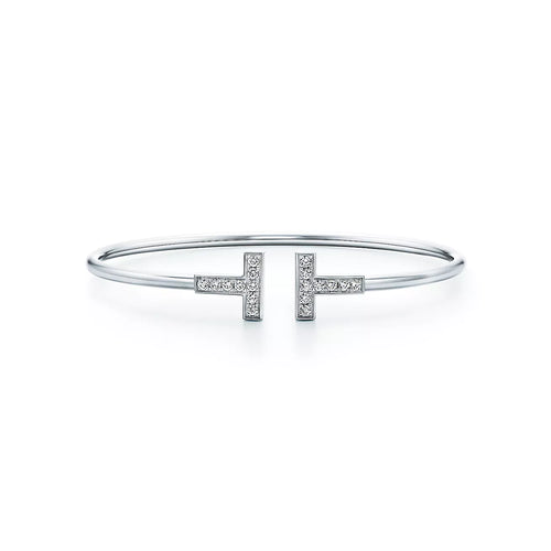 18K T Diamond Wire Bracelet