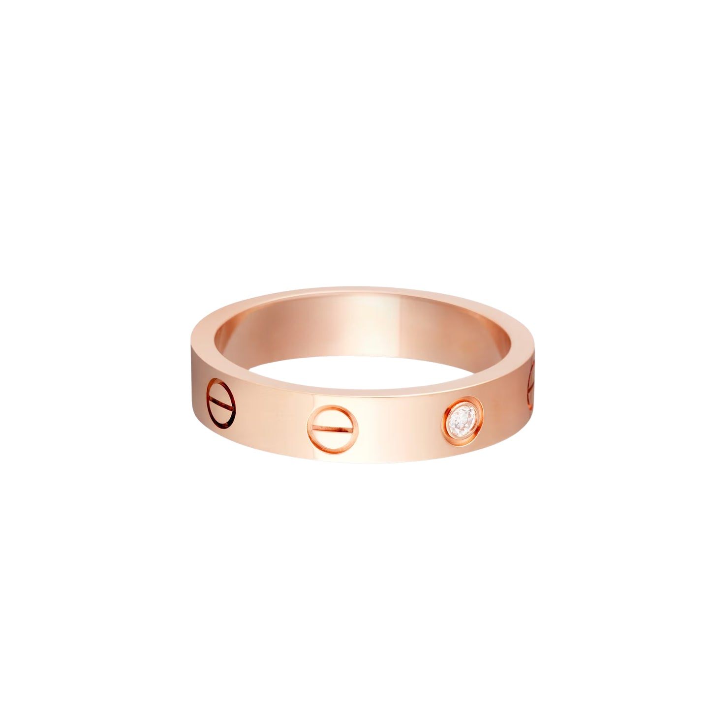 Diamor 18K Love Ring, Small Model, 1 Diamond
