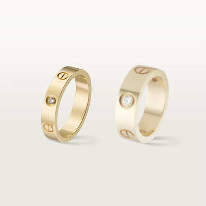 Diamor 18K Love Ring, Small Model, 1 Diamond