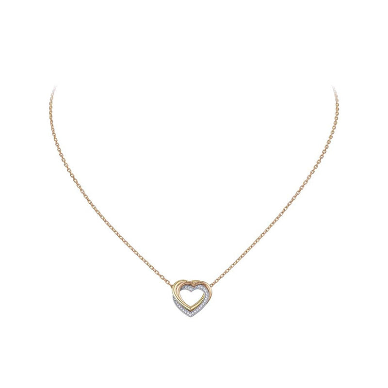 Diamor 18K Trinity Heart Diamond Necklace