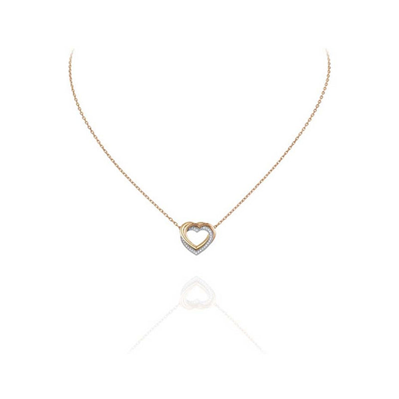Diamor 18K Trinity Heart Diamond Necklace