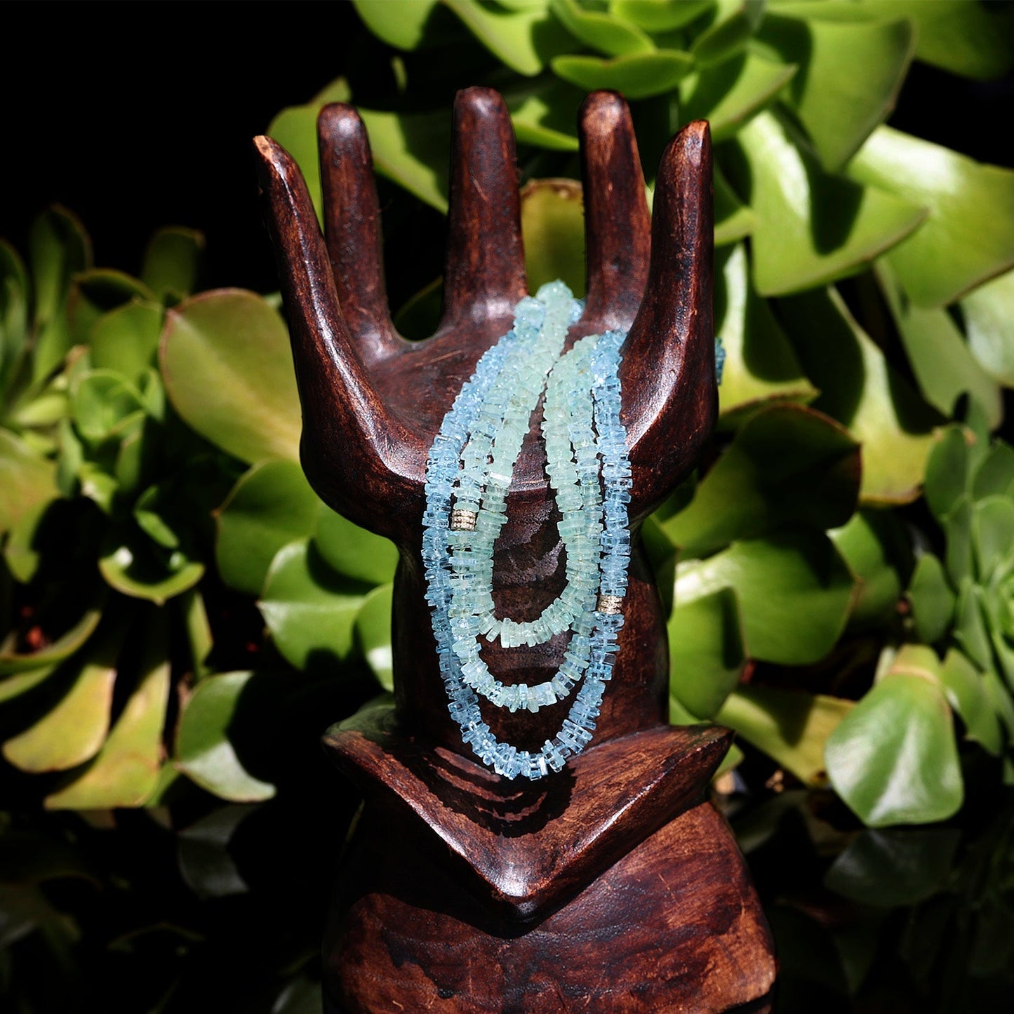 18K Green Beryl Heishi Bead Necklace