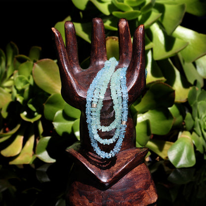 18K Green Beryl Heishi Bead Necklace
