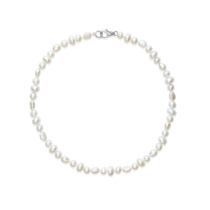 18K White Pearl Knotted Necklace