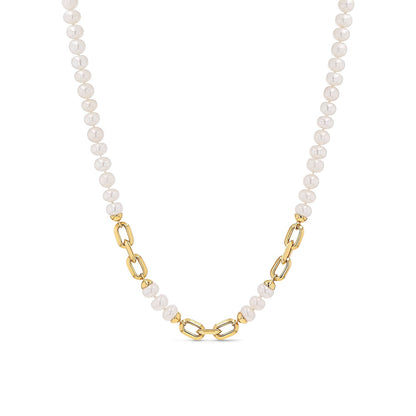 18K White Pearl Aspen Link Necklace