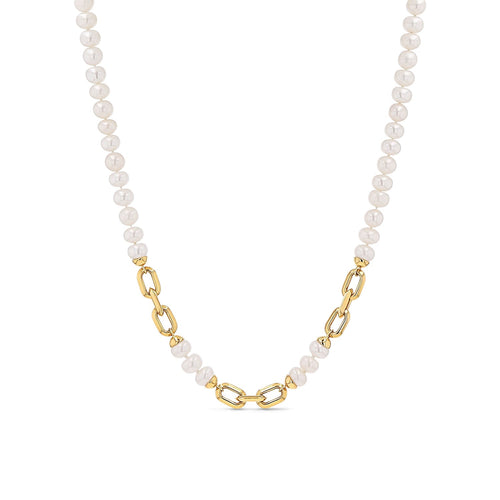 18K White Pearl Aspen Link Necklace