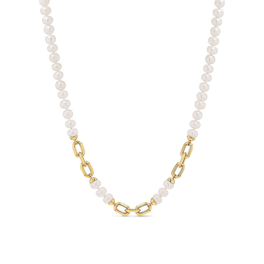 18K White Pearl Aspen Link Necklace