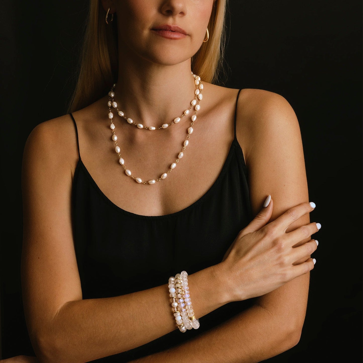 18K Baroque Pearl Rope Necklace with Diamond Pill Bead