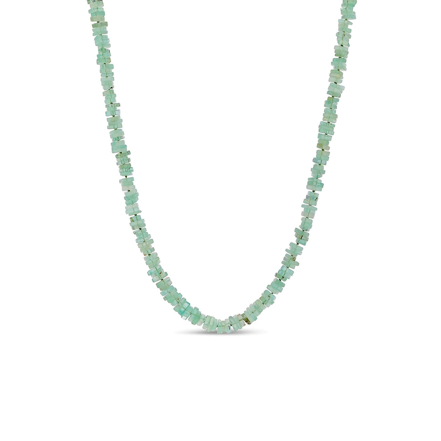 18K Green Beryl Heishi Bead Necklace