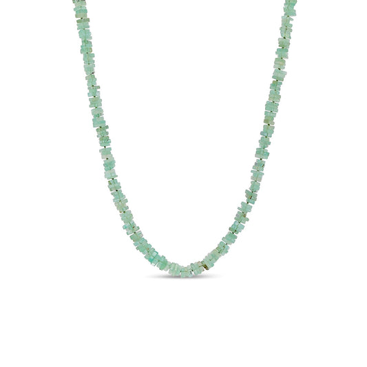 18K Green Beryl Heishi Bead Necklace