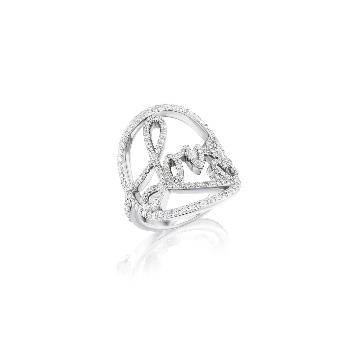 18K Diamond Heartstring LOVE Ring