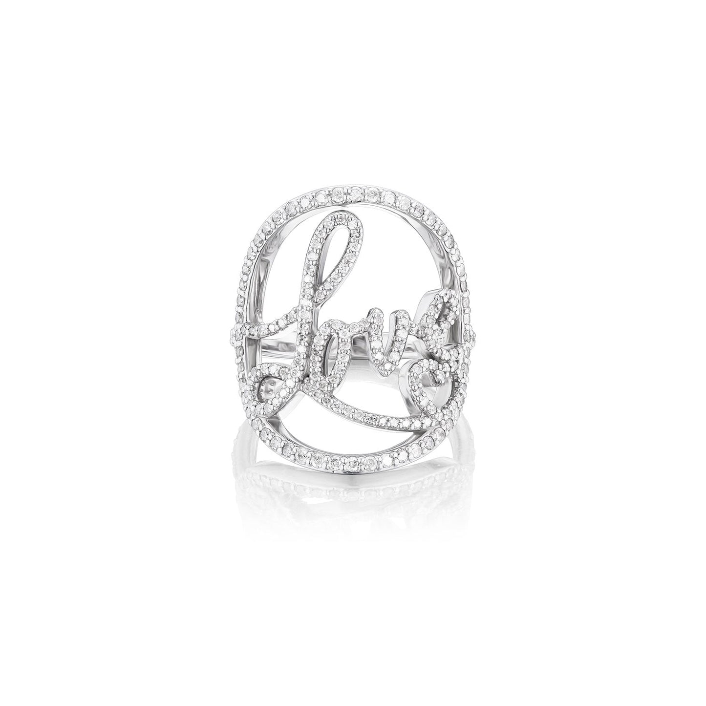 18K Diamond Heartstring LOVE Ring