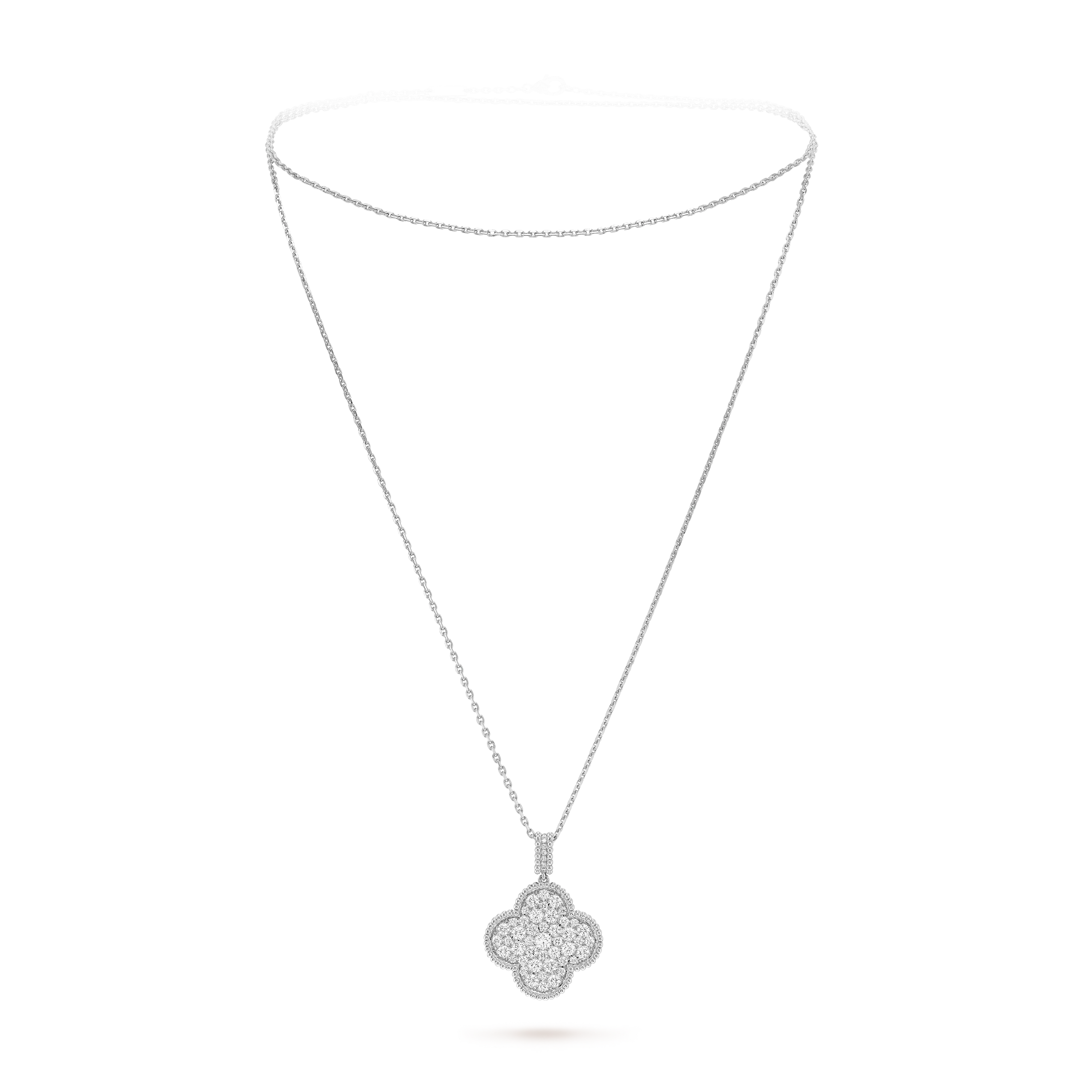 18K Magic Alhambra One Motifs Diamonds Necklace