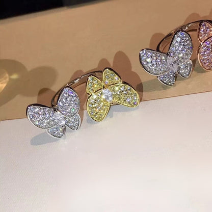 Diamor 18K Two Butterfly Between the Finger Ring