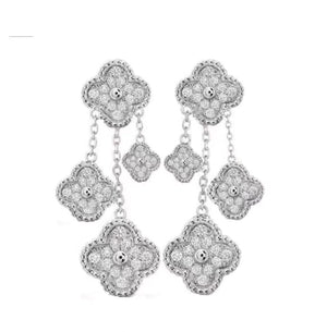 18k Magic Alhambra Four Diamonds Motifs Earrings