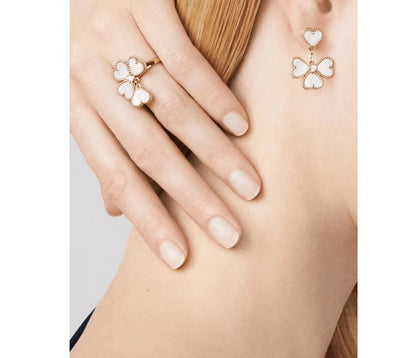 Diamor 18K Sweet Alhambra Effeuillage Pearls Ring